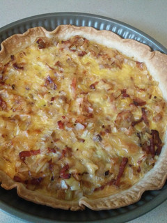 Una foto de Quiche de puerros y bacon