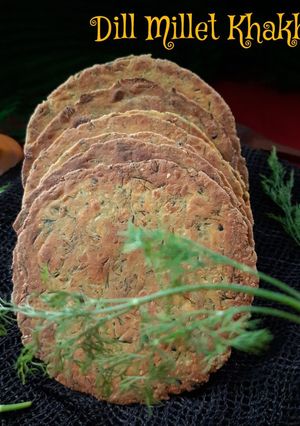 A picture of Dill Leaves (Shepu) Millet Khakhra.