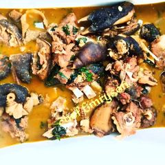 A picture of Yam and goat meat pepper soup (UKODO) as the isokos call it.