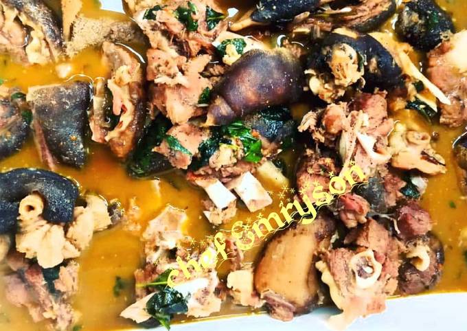 Yam and goat meat pepper soup (UKODO) as the isokos call it