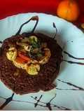 Chocolate Banana Peanut Fruit Pancake With Choco Sauce