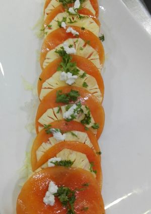A picture of Pineapple & Papaya Carppacio.