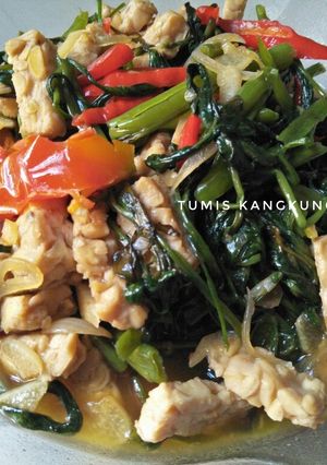 Foto resep Tumis Kangkung & Tempe Simple iris iris enakk😁