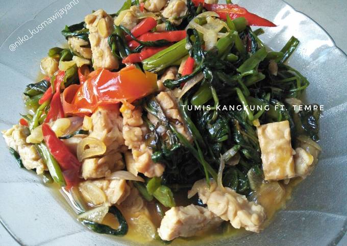 Bagaimana Membuat Tumis Kangkung &amp;amp; Tempe Simple iris iris enakk😁 Anti Gagal