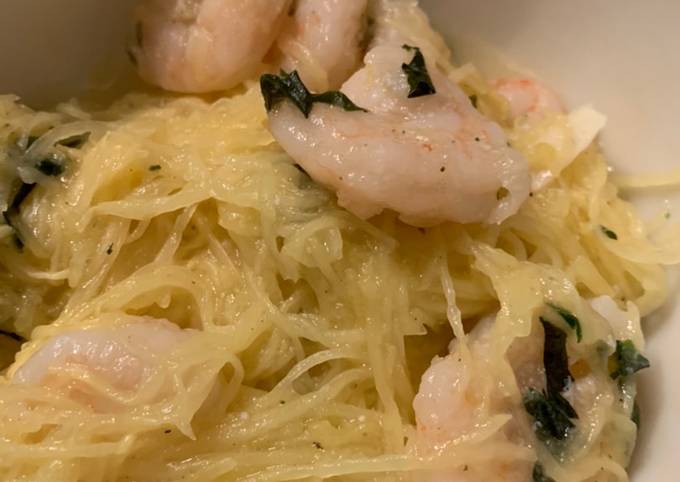 Spaghetti Squash and Shrimp