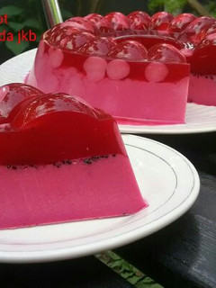 Foto resep Puding polkadot buah naga ala bunda jkb