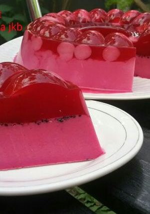 Foto resep Puding polkadot buah naga ala bunda jkb