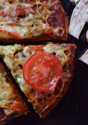 Zöldséges Pizza [vegán, lisztmentes] recept fotója