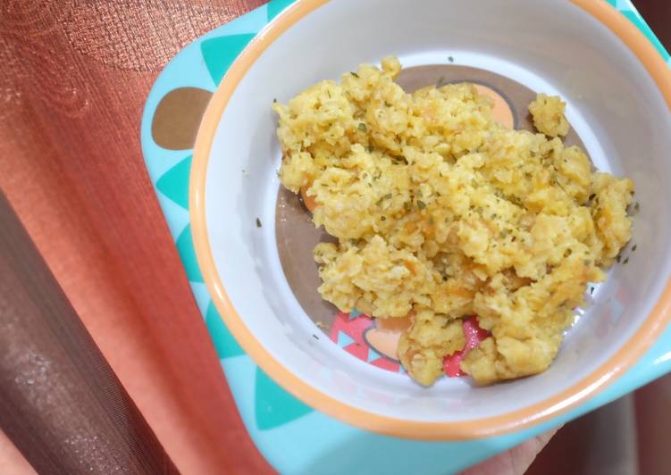 Resep: Mpasi 13m+ (menu anak) scramble oats yang Lezat