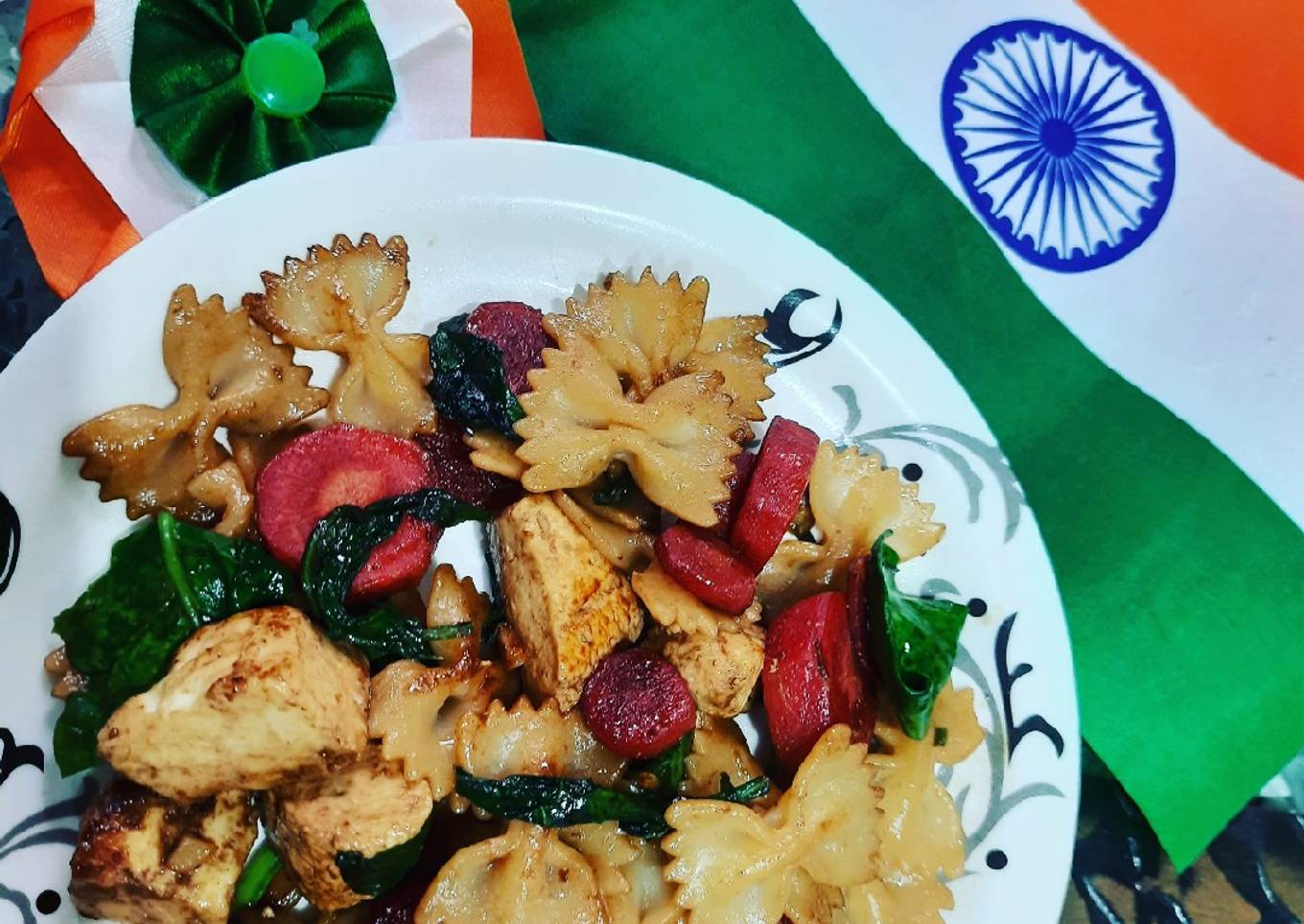 Stir fry veggies with pasta