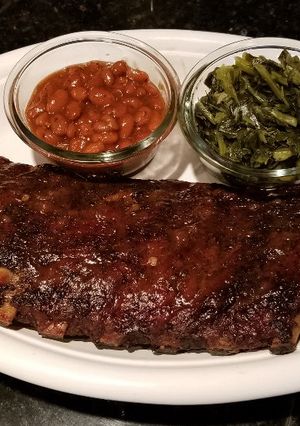 A picture of "Smoked" BBQ Ribs.