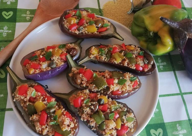 Recipe of Super Quick Homemade Barchette di melanzane con cous cous 🌷