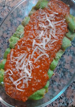 Una foto de Canelones de espinaca