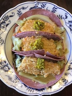 A picture of California Farm Red Lentils Cole Slaw Curtido Wrap.