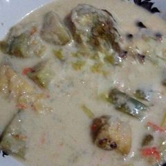 A picture of Eggplant Tofu with Coconut Milk Cream.