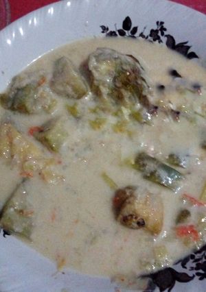 A picture of Eggplant Tofu with Coconut Milk Cream.