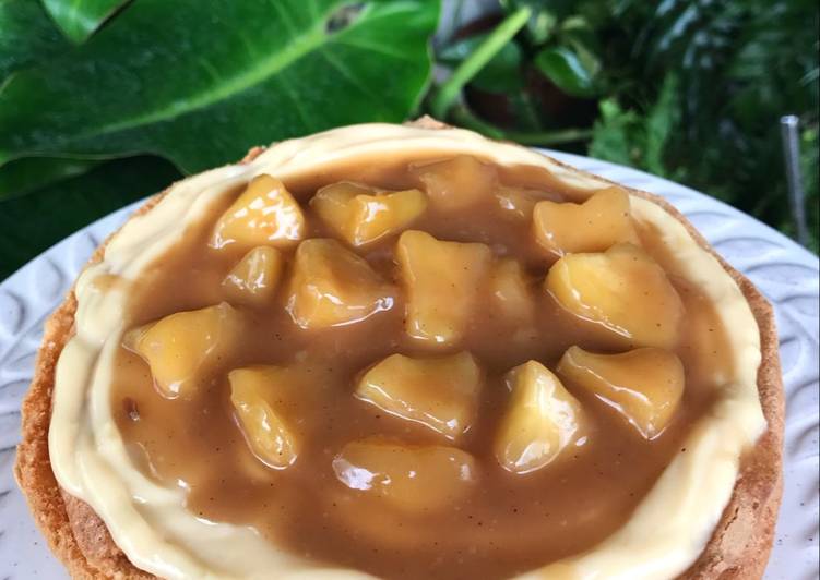 Bizcocho con crema y manzana🍏