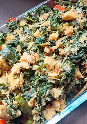 Foto resep Oblok-oblok Daun Singkong Tempe Teri