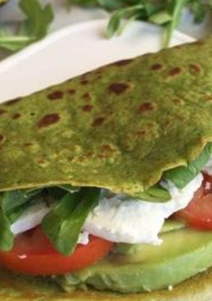 Una foto de Crepes de espinacas