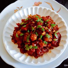 A picture of Restaurant style tasty crispy yummy cauliflower Manchurian.