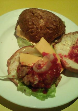 A picture of Homemade burger Patty.