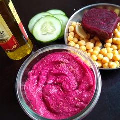 A picture of Beetroot Humus.