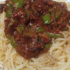A picture of Keema spaghetti.