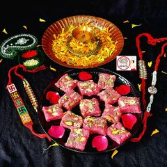 A picture of Rakhi Special Rose Coconut Dryfruits Burfi.