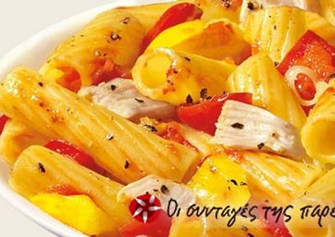 κύρια φωτογραφία συνταγής Barilla Tortiglioni με κοτόπουλο και πιπεριές