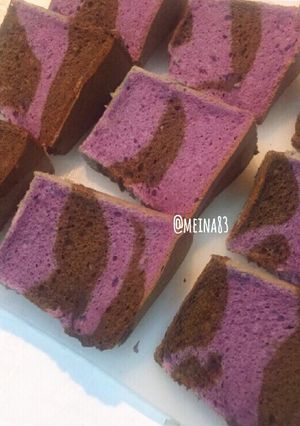 Foto resep Chiffon Belang Putih Telur Taro - Chocolate