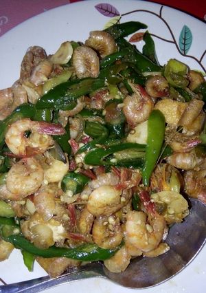 Foto resep Udang cabai hijau