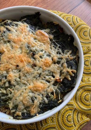 Une photo de Gratin d’épinards au quinoa et jambon blanc