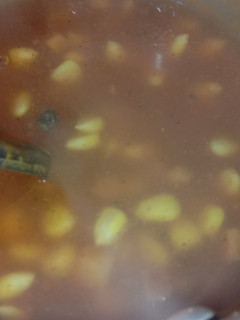 A picture of Hot and sour corn soup.