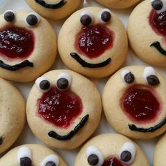 A picture of Vickys Red Nose Day Cookies, GF DF EF SF NF.