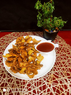 A picture of Crispy Potatoes Peels in Bengali Style.