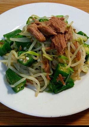 Foto resep Simple salad okra & Tauge