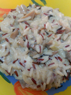 Una foto de Risotto salvaje con champiñones ligero