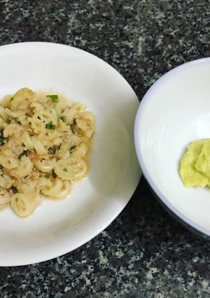 Hình của món Nui bò băm + sốt phomai bơ.