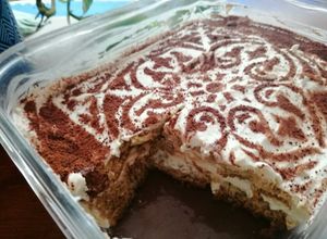 Una foto de Tiramisú keto🍮🍫☕