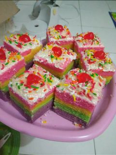 Foto resep Rainbow cake kukus