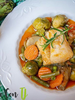Una foto de Menestra de bacalao