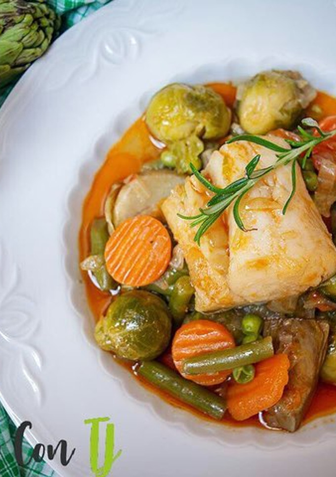 Una foto de Menestra de bacalao