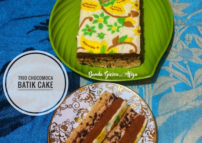 Resep Trio Chocomocca Batik Cake Oleh Bunda Giesca Afiza Cookpad