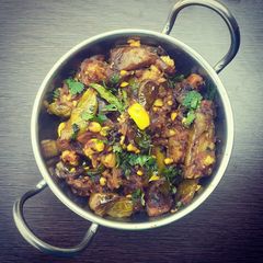 A picture of Spicy Brinjal Stir Fry.