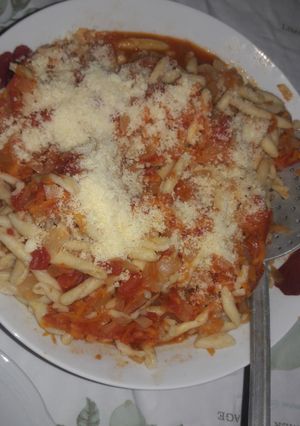 Una foto de Fideos con salsa roja