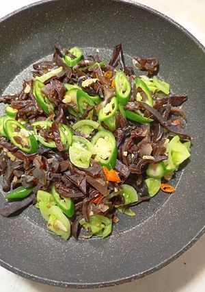 Foto resep Tumis Jamur kuping Cabe Ijo