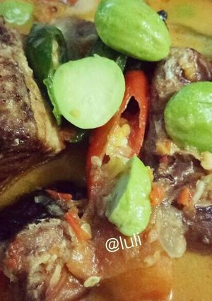 Foto resep Ikan pari asap(iwak pe) lombok ijo