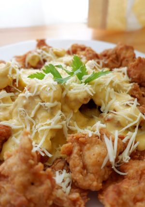 Foto resep Salted egg chicken / ayam saus telur asin
