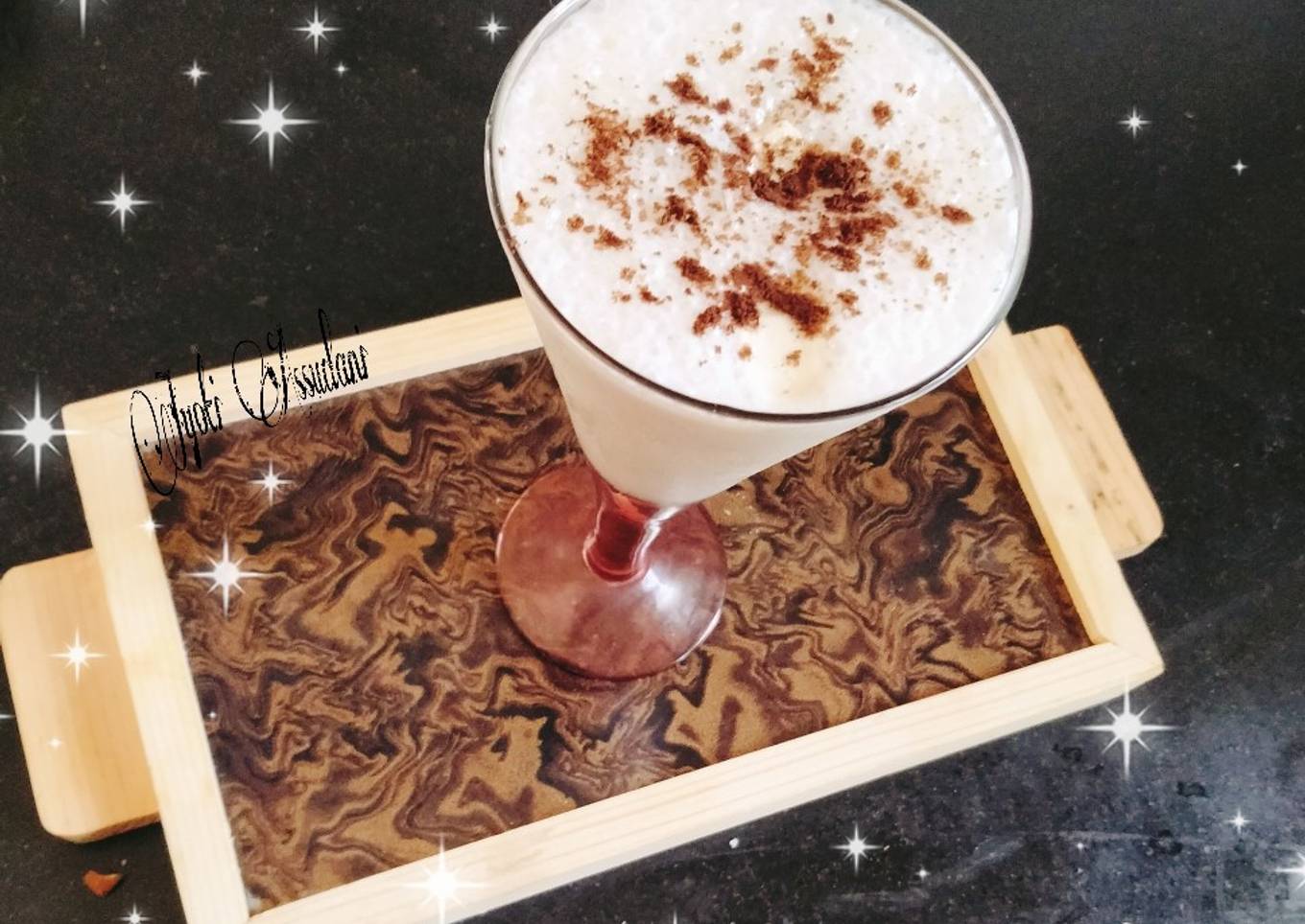 Banana almonds milkshake