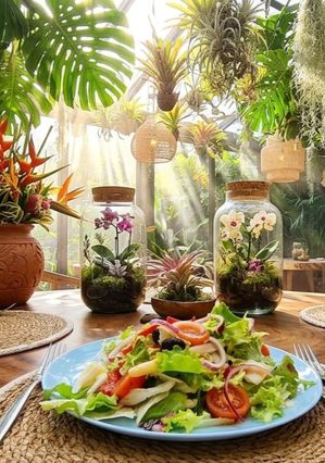 Una foto de Ensalada de la Huerta con Espárragos y Piquillos